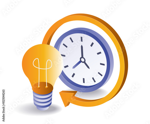 Circle round clock arrow time idea