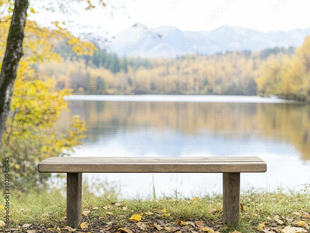 Naklejka premium Professional Development Plans framed by the tranquil beauty of an autumn landscape provide a perfect backdrop for personal growth and reflection.