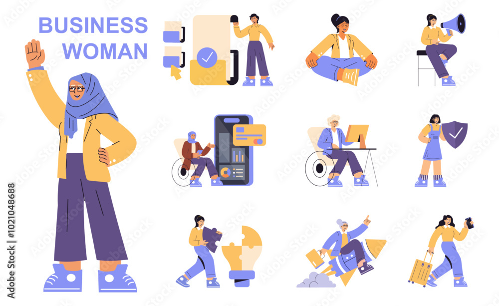 Business Woman. Flat Vector Illustration Business Woman. Flat Vector Illustration