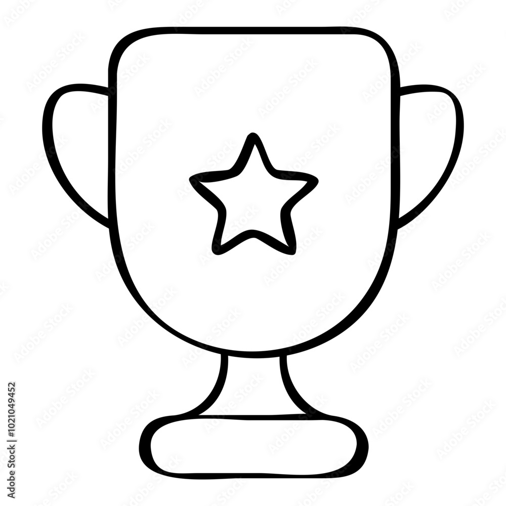 Trophy icon in hand-drawn style. Victory icon in hand-drawn style Trophy icon in hand-drawn style. Victory icon in hand-drawn style