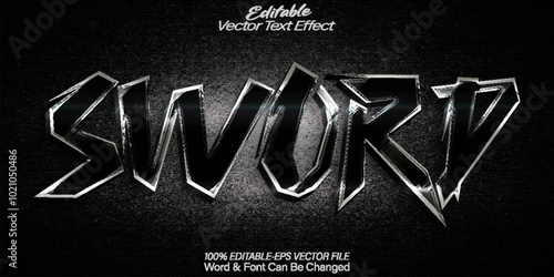 Sword Text Effect Editable Alphabet Knight Black Medieval Armor Boss Mafia