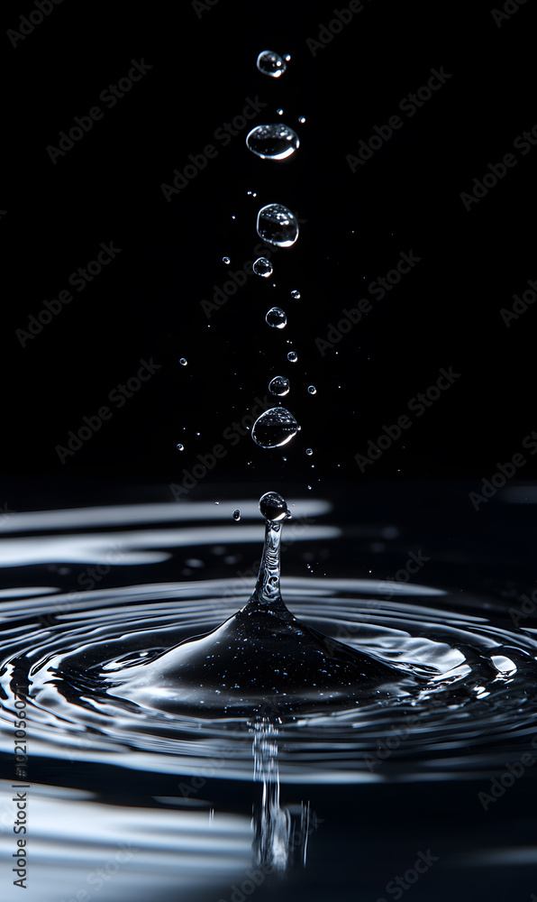 Dynamic Water Droplets Isolated on Black Background – High-Speed Captures, Ripples, Splashes, and Mist in Elegant Motion Dynamic Water Droplets Isolated on Black Background – High-Speed Captures, Ripples, Splashes, and Mist in Elegant Motion