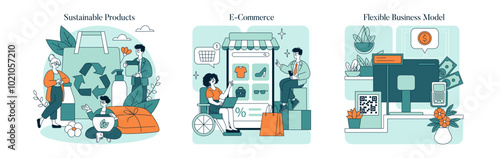 Small Business Saturday. Flat Vector Illustration