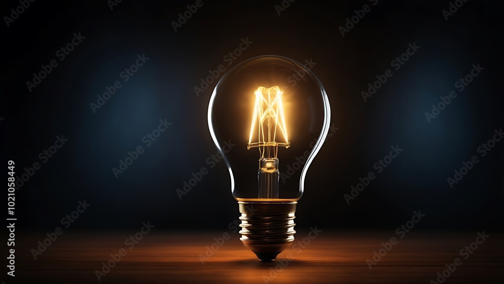 A glowing lightbulb suspended in a dark room, symbolizing a sudden moment of creative inspiration and the birth of a brilliant idea. A glowing lightbulb suspended in a dark room, symbolizing a sudden moment of creative inspiration and the birth of a brilliant idea.