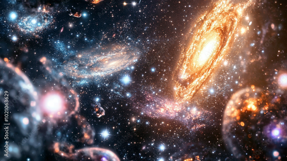 Space & Astronomy: Cosmic galaxies and stars in deep space Space & Astronomy: Cosmic galaxies and stars in deep space