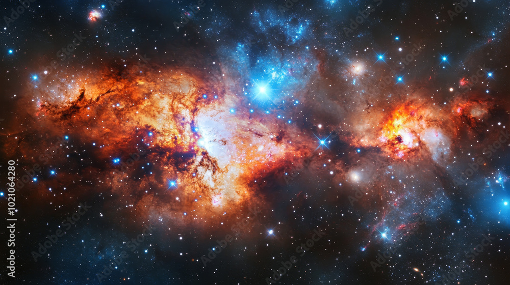 Fototapeta premium Space & Astronomy: Cosmic galaxies and stars in deep space 