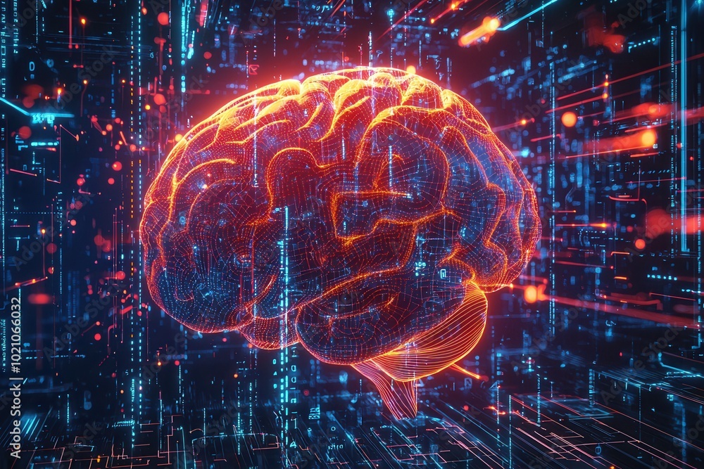 Digitales Gehirn Künstliche Intelligenz Datenverarbeitung Maschinelles Lernen Big Data Glühende Neondarstellung Technologisches Design Digitale Intelligenz Futuristische Visualisierung AI-Konzepte Wis Digitales Gehirn Künstliche Intelligenz Datenverarbeitung Maschinelles Lernen Big Data Glühende Neondarstellung Technologisches Design Digitale Intelligenz Futuristische Visualisierung AI-Konzepte Wis
