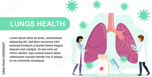 Medical Illustration of Lungs Health and Respiratory Care