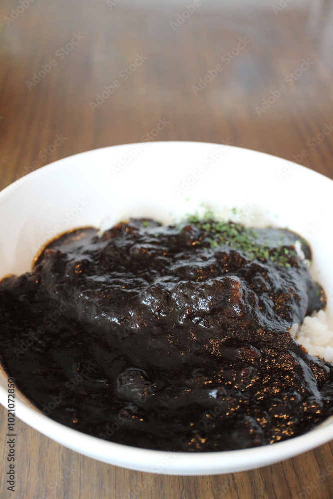 Japanese style black curry rice in Tokyo, Japan Japanese style black curry rice in Tokyo, Japan