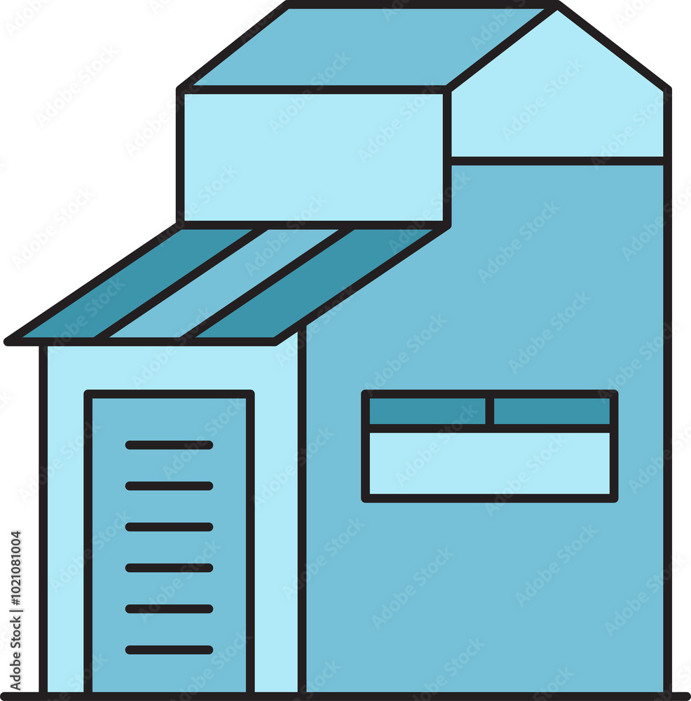 House Building Icon Illustration House Building Icon Illustration