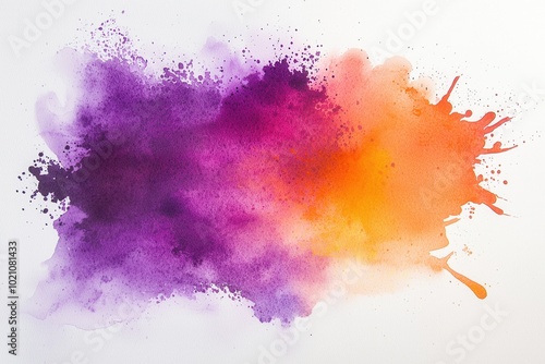 Aquarell Farbklecks Abstrakt Lila Orange Rosa Künstlerisch Farbverlauf Kreative Kunst Hintergrund Moderne Malerei Frische Farben Minimalistischer Stil Dekor Wandbild Farbspritzer Ästhetik Wasserfarben