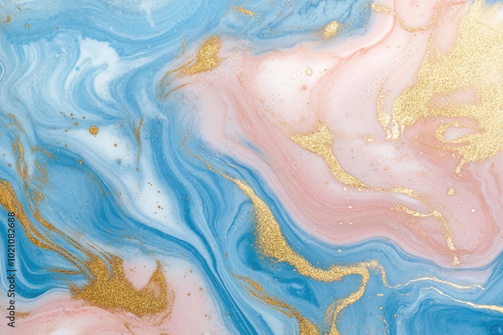 Fototapeta premium Close-up of a marble surface with gold paint, suitable for designs or presentations