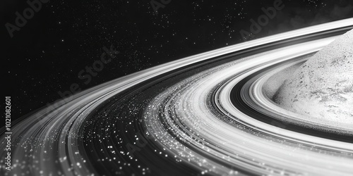 Stunning view of Saturn's rings showcasing their intricate patterns in space.