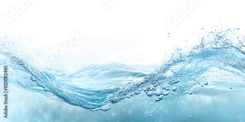 Underwater Scene with Bubbles and Blue Water