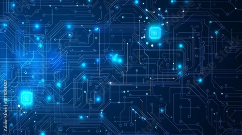 Wallpaper Mural Futuristic Glowing Circuitry with Advanced Microprocessor. Generative AI Torontodigital.ca