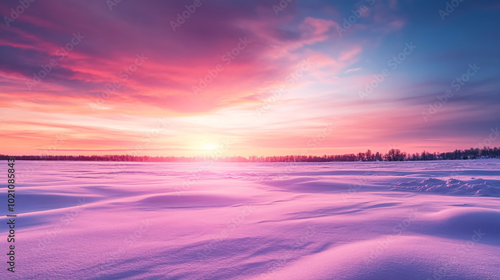 Serene sunset sky in winter. Serene sunset sky in winter.