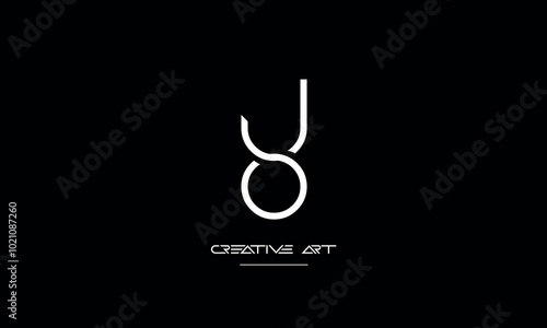 JO, OJ, J, O abstract letters logo monogram