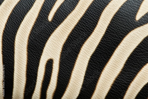 Close up view of zebra's skin texture, useful for beauty or nature themed projects photo