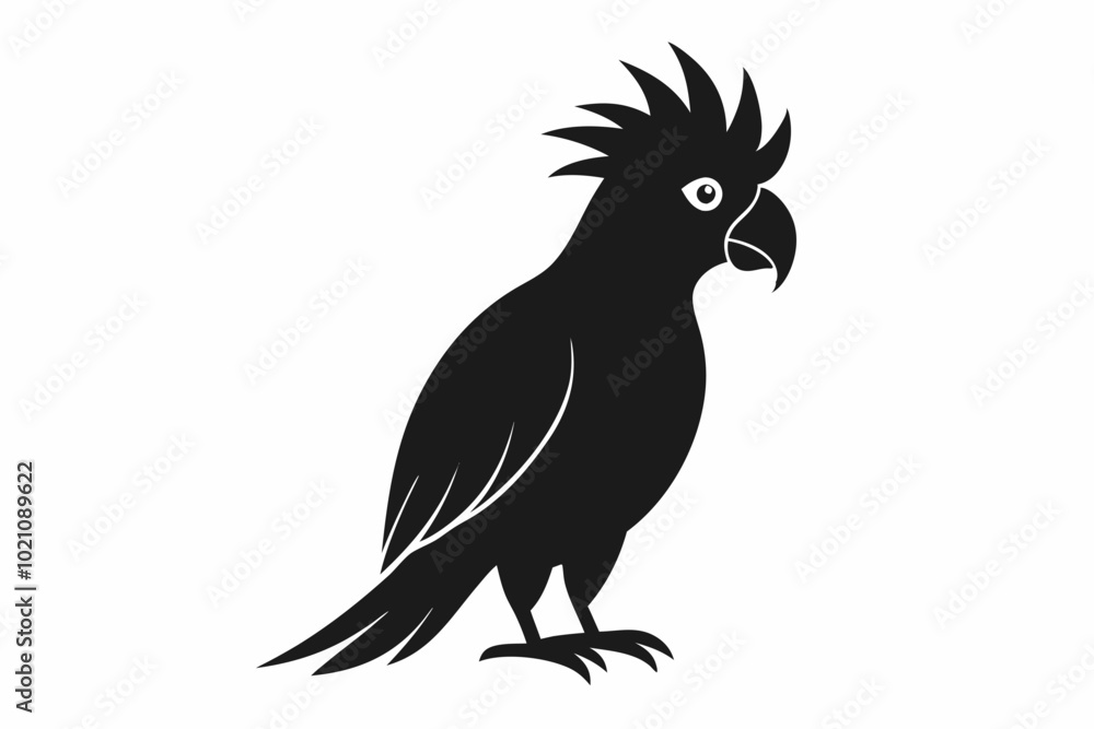 Obraz premium Cockatoo silhouette vector, Palm cockatoo bird icon vector illustration