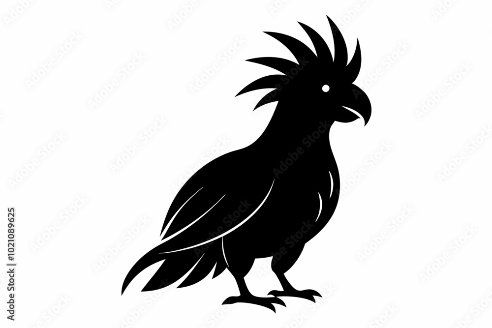 Cockatoo silhouette vector, Palm cockatoo bird icon vector illustration