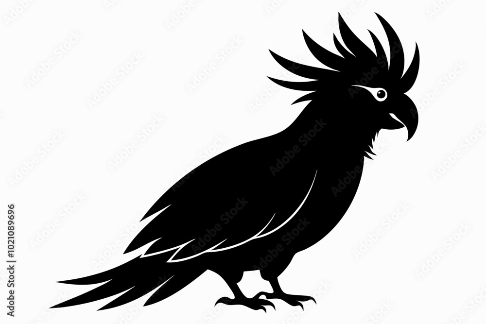 Obraz premium Cockatoo silhouette vector, Palm cockatoo bird icon vector illustration