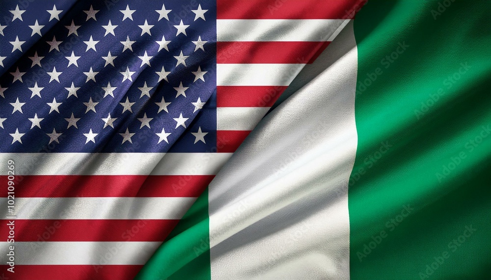 アメリカの国旗とナイジェリアの国旗(America flag & Nigeria flag.)
