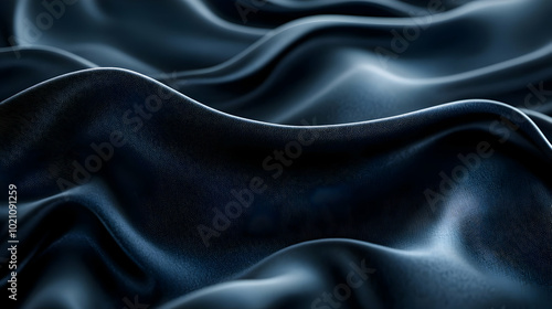 Abstract Blue Wavy Fabric Texture Background