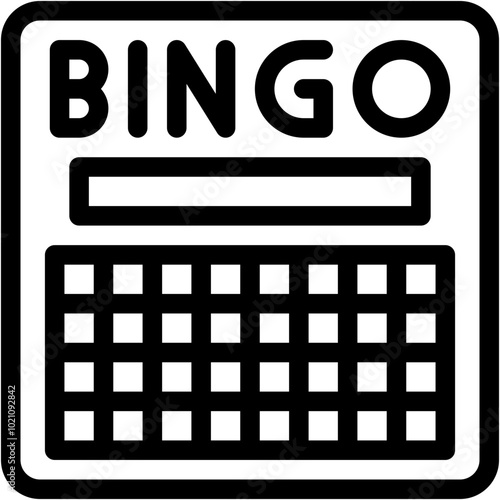 Vector Icon Bingo, Lottery, Bet, Bingo, Gambling, Gaming, Card, Check