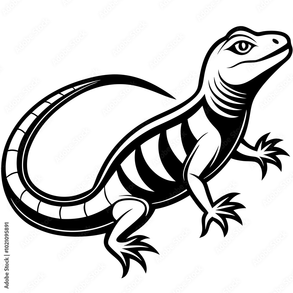 illustration of a cartoon lizard illustration of a cartoon lizard