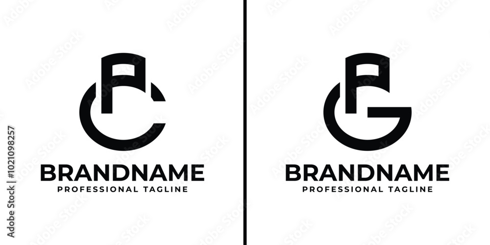 Letters PC and PG Monogram Logo, suitable for any business with PC, CP, PG, or GP initials Letters PC and PG Monogram Logo, suitable for any business with PC, CP, PG, or GP initials
