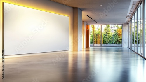 A large white wall with a black border and a yellow border
