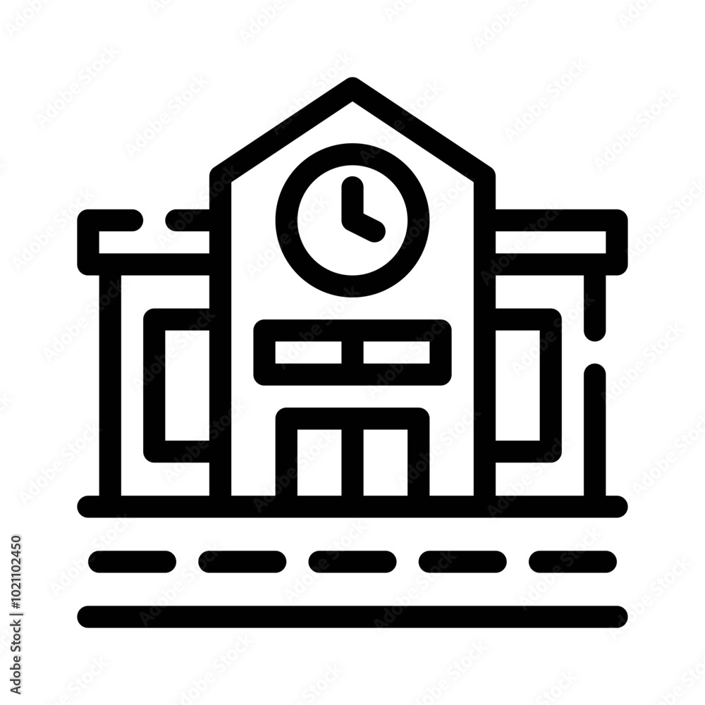 School Building line icon School Building line icon