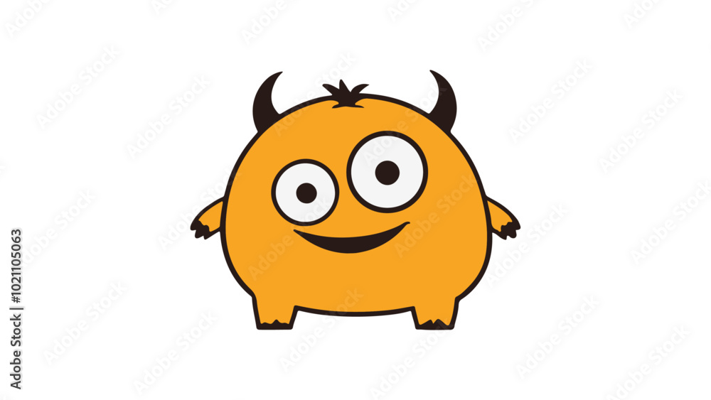 very simple shape of a orange monster very simple shape of a orange monster