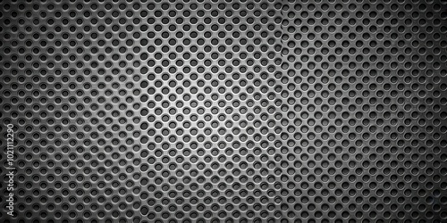 Abstract Metallic Perforated Surface with Circular Holes and Subtle Textural Variations