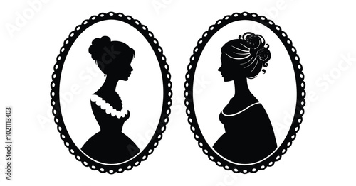 cameo silhouette vector on white background