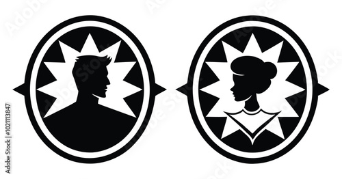 cameo silhouette vector on white background