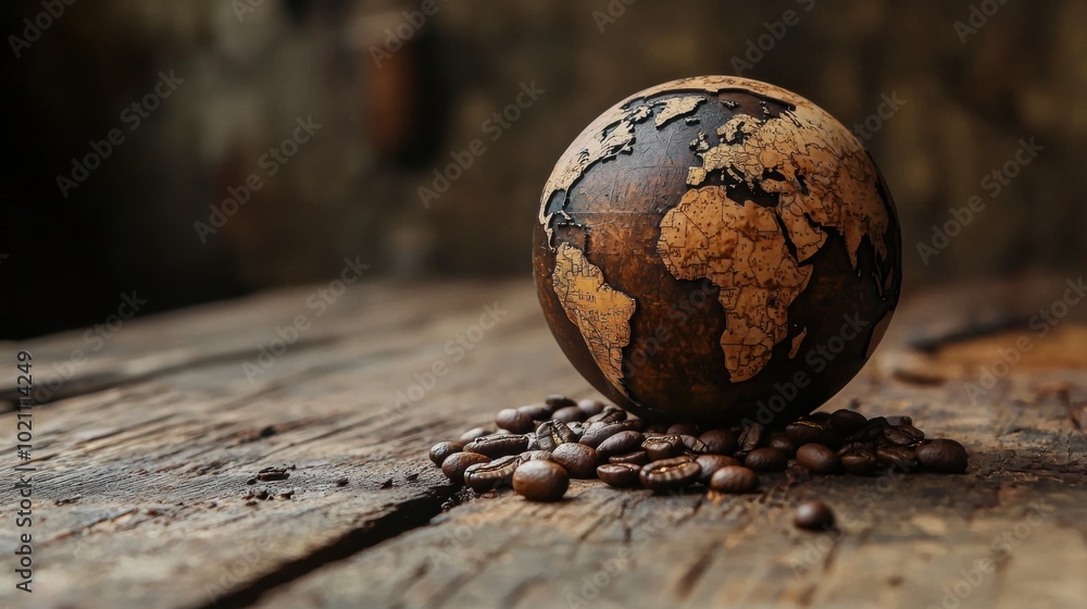 Global Coffee Trade and Interconnected World Economy Concept Global Coffee Trade and Interconnected World Economy Concept