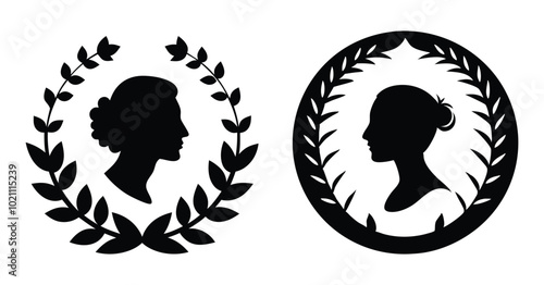 cameo silhouette vector on white background