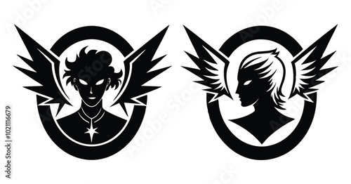 cameo silhouette vector on white background