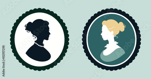 cameo silhouette vector on white background