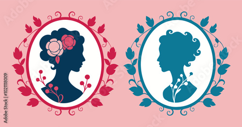 cameo silhouette vector on white background