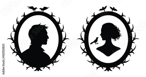 cameo silhouette vector on white background