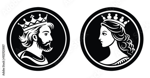 cameo silhouette vector on white background