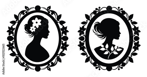 cameo silhouette vector on white background