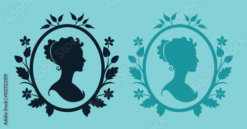 cameo silhouette vector on white background