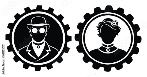 cameo silhouette vector on white background