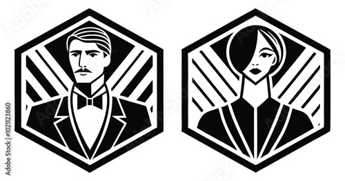 cameo silhouette vector on white background