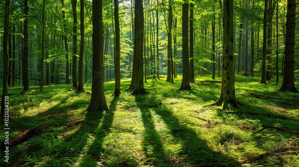 Fototapeta premium Simple Visual on Forest Background - a serene and enchanting sight. The simple yet captivating image stands out against the lush forest backdrop.