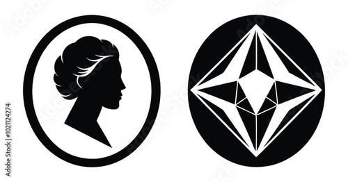 cameo silhouette vector on white background