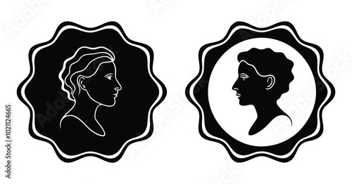 cameo silhouette vector on white background